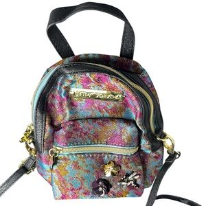 Betsey Johnson Mini Backpack Purse Cross Body Embellished DragonFly